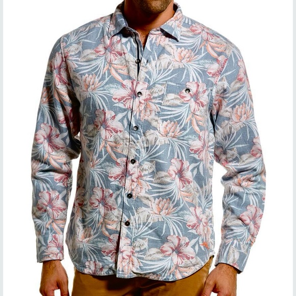 Tommy Bahama men’s Canyon Beach Rustic Blooms button up shirt - Picture 1 of 8